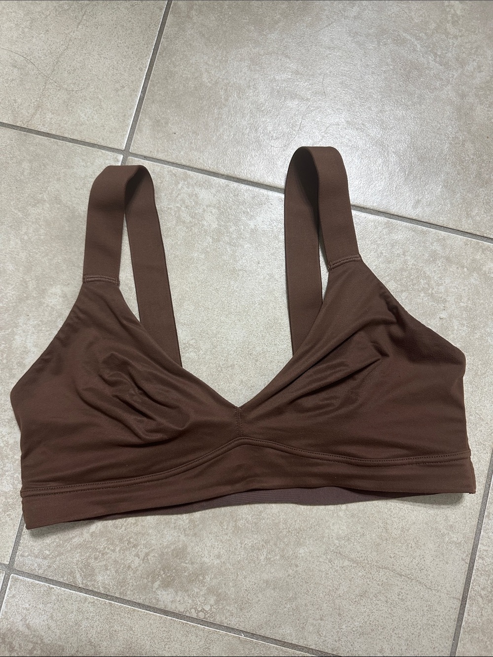 SPANX Wireless V-Neck Bralette in Brown